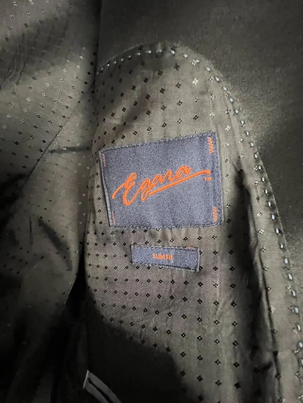 Egara slim fit dinner jacket jacquard blue floral satin 38R 2-button suit blazer